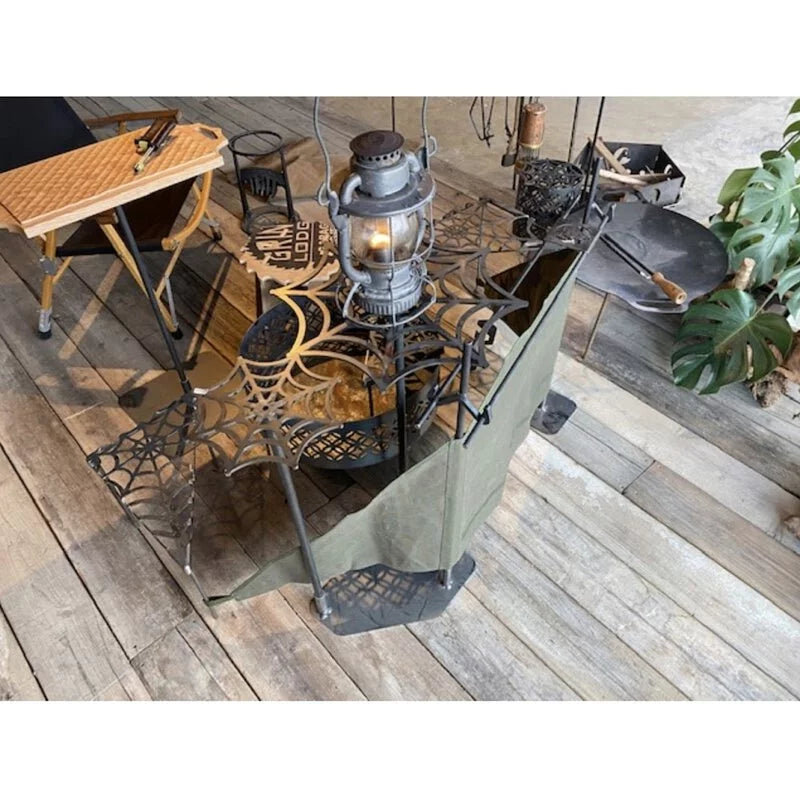 SomAbito Dual-purpose Fire Curtain & ㄇ Type Fire Iron Stand
