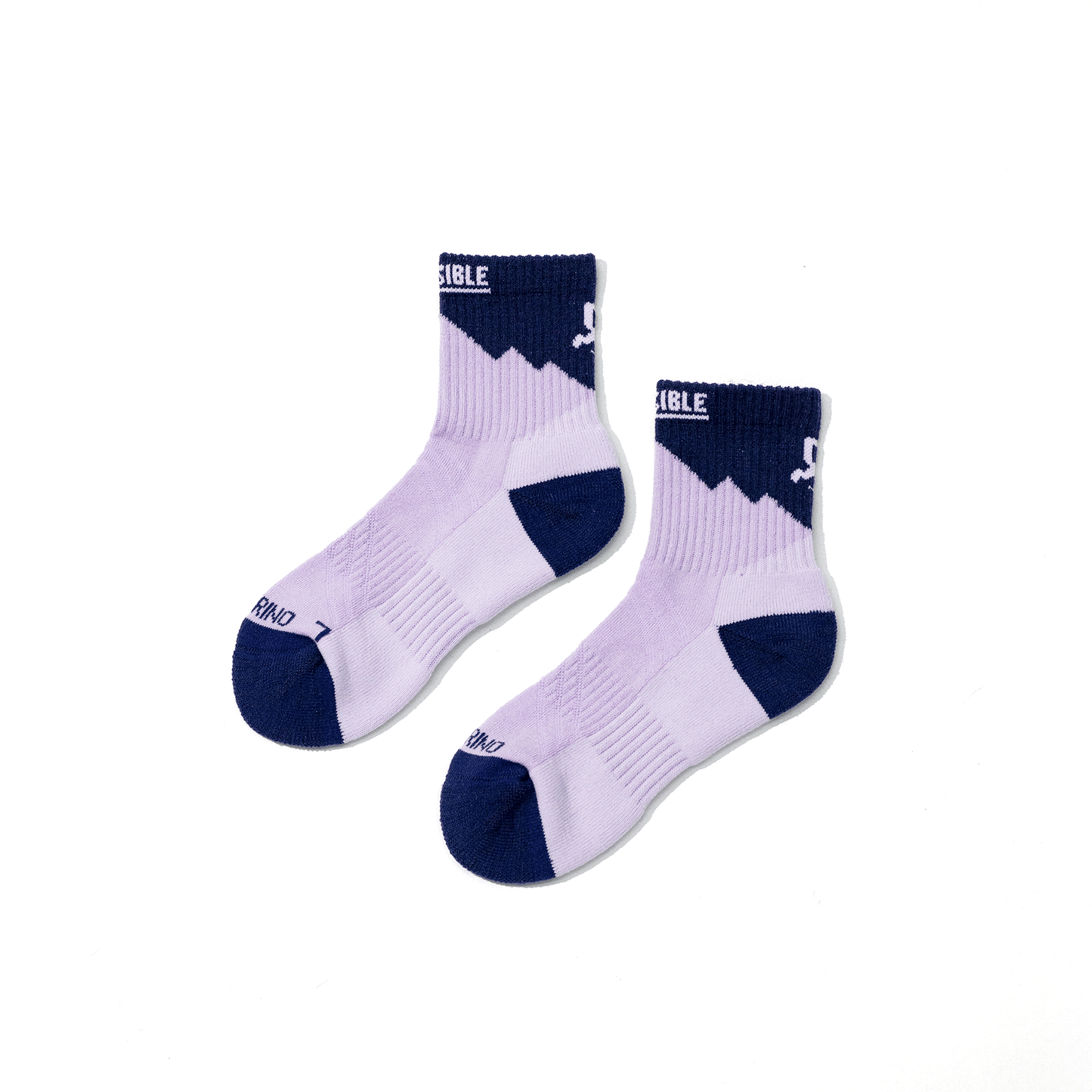 Invisible x The Peak Hunter美麗諾羊毛越野跑針對性緩衝中筒襪 [薰衣草藍]