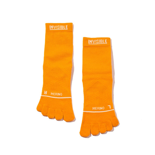 Invisible Merino 5 Toe Targeted Cushion Crew Trail Socks 美麗諾羊毛越野跑針對性緩衝高筒五趾襪