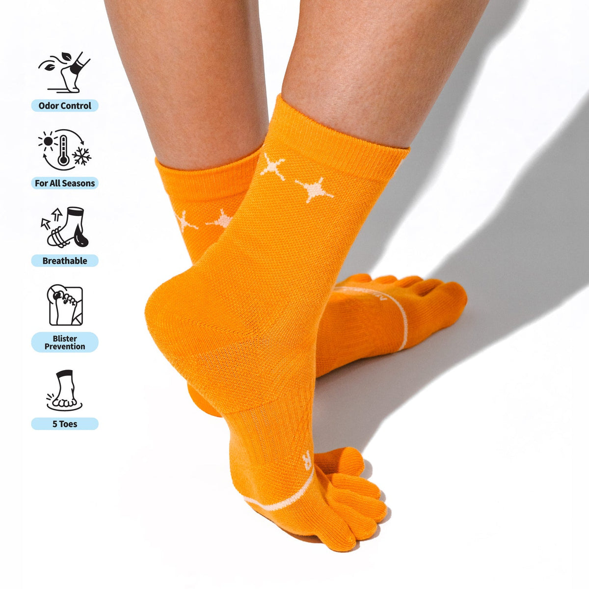 Invisible Merino 5 Toe Targeted Cushion Crew Trail Socks 美麗諾羊毛越野跑針對性緩衝高筒五趾襪
