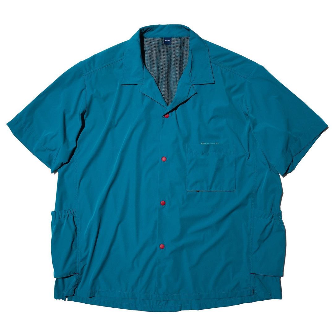 PROJMT Side Pockets Open Collar Shirt Lake Blue Shirt