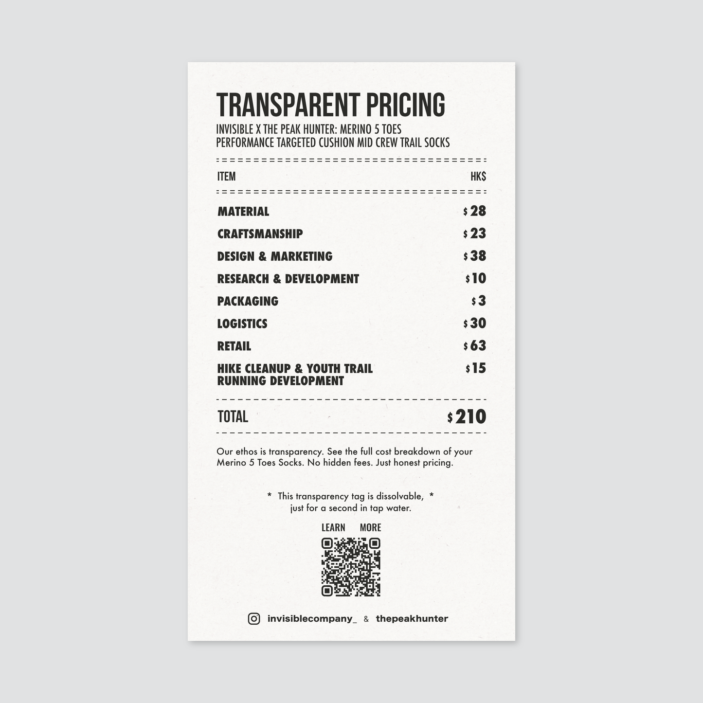 Invisible Company X The Peak Hunter 美麗諾羊毛越野跑針對性緩衝中筒五趾襪[柳綠色]