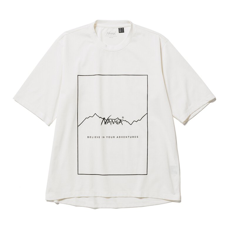 Nanga Dry Mix Frame Logo Tee Quick Dry Short Sleeve Printed T-Shirt [White]