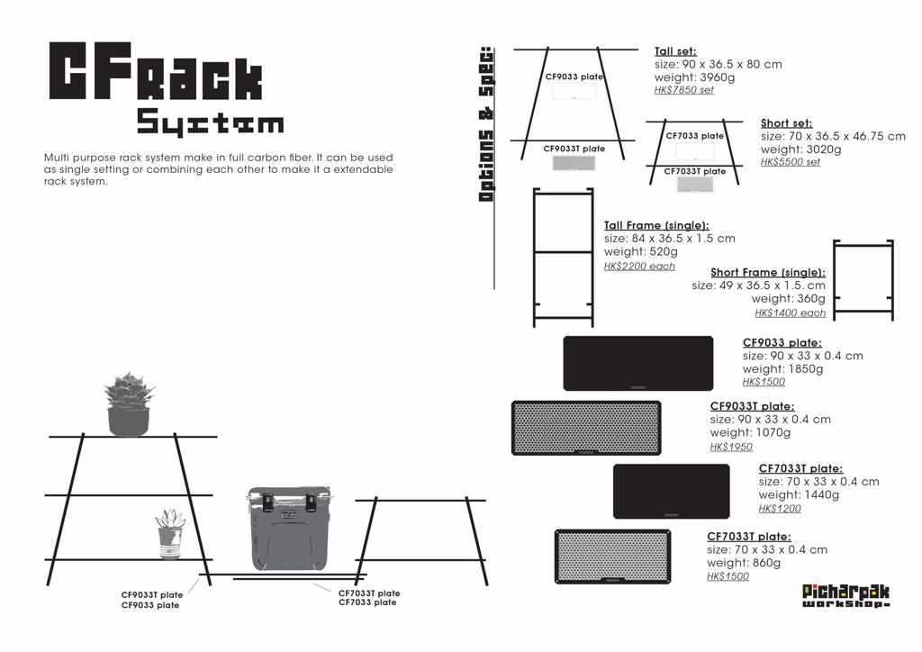Picharpak CF Rack System 碳纖枱套裝