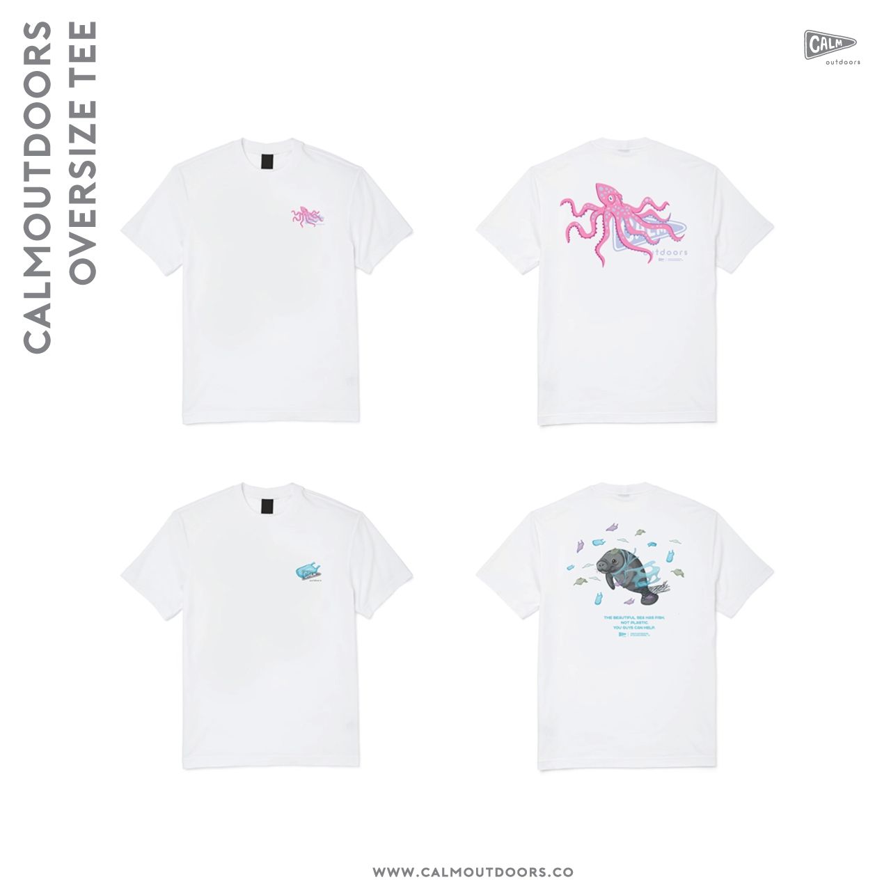 Calmoutdoors  "STUCK" 環保Graphic Tee [八爪魚/海豹]